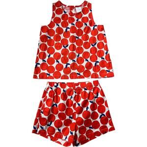 Hanna Andersson Tangerine Dream Crossback Tank & Shorts Set Cotton Girl 130 US 8